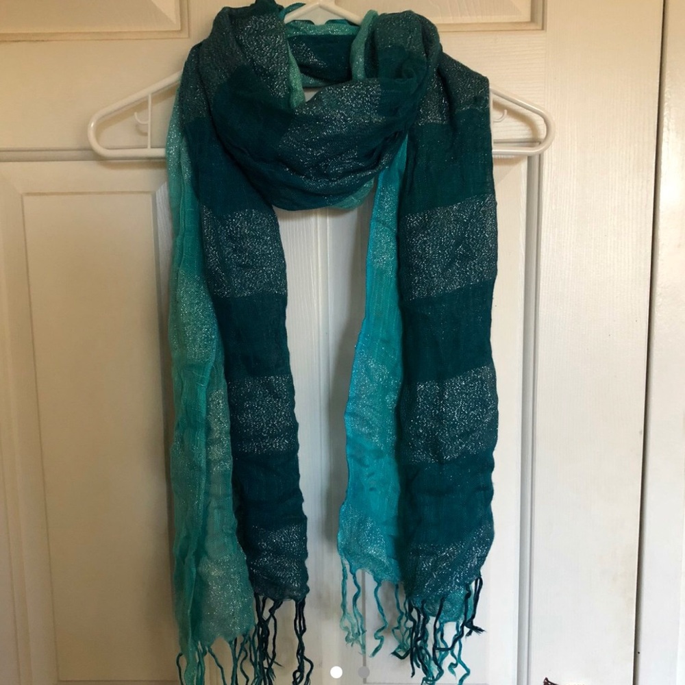 Shimmery blue green scarf